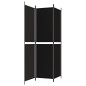 vidaXL Biombo divisor de 3 paneles de tela negro 150x200 cm vidaXL Biombo divisor de 3 paneles de tela negro 150x200 cm