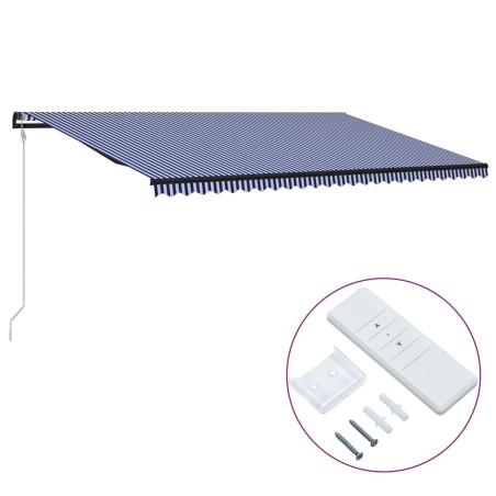 vidaXL Toldo automático retráctil azul y blanco 600x300 cm