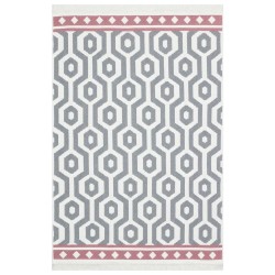 vidaXL Alfombra de algodón gris 160x230 cm