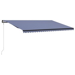 vidaXL Toldo automático retráctil azul y blanco 600x300 cm