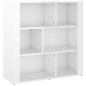 vidaXL Aparador de madera contrachapada blanco brillante 80x30x80 cm