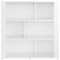 vidaXL Aparador de madera contrachapada blanco brillante 80x30x80 cm