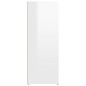 vidaXL Aparador de madera contrachapada blanco brillante 80x30x80 cm