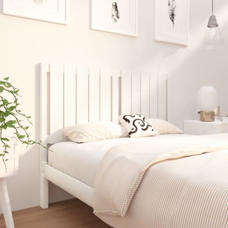 vidaXL Cabecero de cama madera maciza de pino blanco 125,5x4x100 cm