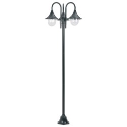 vidaXL Farola de jardín con 3 luces aluminio verde oscuro E27 220 cm 