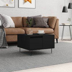 vidaXL Mesa de centro madera contrachapada negro 55x55x36,5 cm