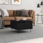 vidaXL Mesa de centro madera contrachapada negro 55x55x36,5 cm