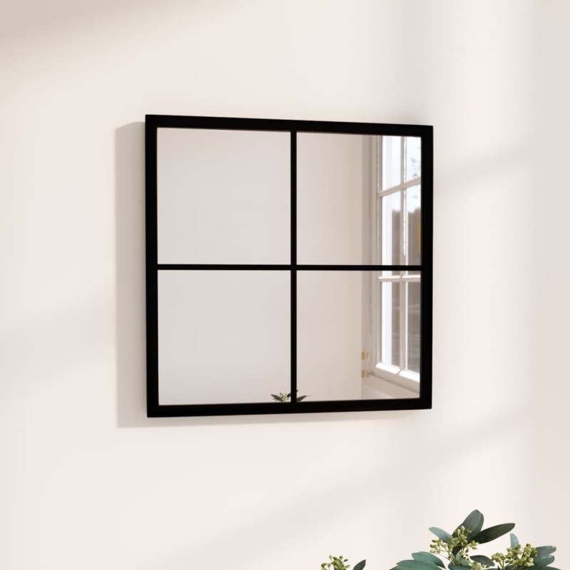 vidaXL Espejo de pared metal negro 40x40 cm vidaXL Espejo de pared metal negro 40x40 cm