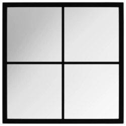 vidaXL Espejo de pared metal negro 40x40 cm