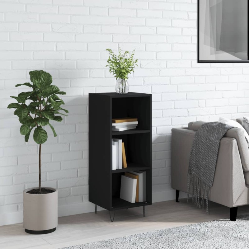 vidaXL Aparador de madera de ingeniería negro 34,5x32,5x90 cm vidaXL Aparador de madera de ingeniería negro 34,5x32,5x90 cm