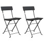 vidaXL Sillas cafetería plegables 2 uds acero y ratán sintético negro vidaXL Sillas cafetería plegables 2 uds acero y ratán sintético negro