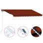 vidaXL Toldo retráctil sensor de viento y LED naranja marrón 450x300cm vidaXL Toldo retráctil sensor de viento y LED naranja marrón 450x300cm