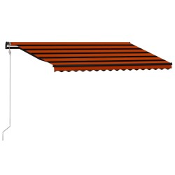 vidaXL Toldo retráctil sensor de viento y LED naranja marrón 450x300cm