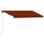 vidaXL Toldo retráctil sensor de viento y LED naranja marrón 450x300cm vidaXL Toldo retráctil sensor de viento y LED naranja marrón 450x300cm