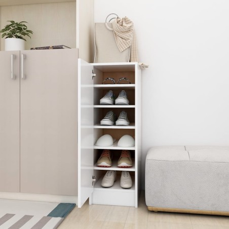 vidaXL Mueble zapatero de aglomerado blanco 32x35x92 cm
