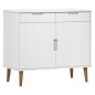 vidaXL Aparador MOLDE madera maciza de pino blanca 90x40x80 cm vidaXL Aparador MOLDE madera maciza de pino blanca 90x40x80 cm