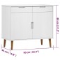 vidaXL Aparador MOLDE madera maciza de pino blanca 90x40x80 cm vidaXL Aparador MOLDE madera maciza de pino blanca 90x40x80 cm