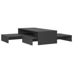vidaXL Mesa de centro apilable contrachapada gris 100x100x26,5 cm