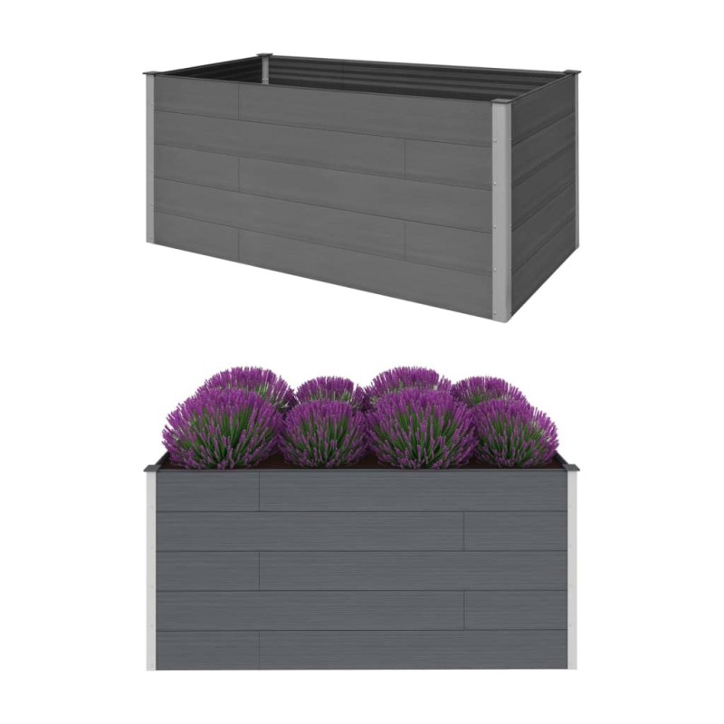 vidaXL Arriate de WPC gris 200x100x91 cm vidaXL Arriate de WPC gris 200x100x91 cm
