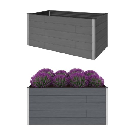 vidaXL Arriate de WPC gris 200x100x91 cm