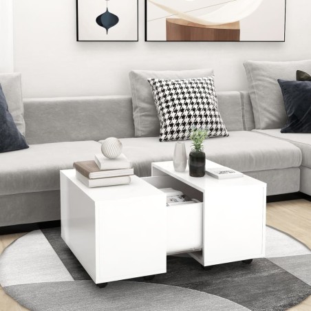 vidaXL Mesa de centro madera contrachapada blanco 60x60x38 cm