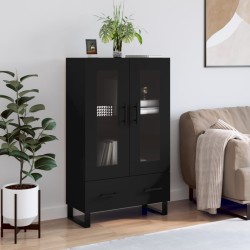vidaXL Aparador alto madera de ingeniería negro 69,5x31x115 cm