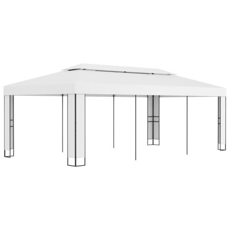 vidaXL Cenador con doble techo blanco 3x6 m