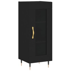 vidaXL Aparador de madera contrachapada negro 34,5x34x90 cm