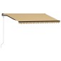 vidaXL Toldo retráctil sensor de viento LED amarillo blanco 400x300 cm vidaXL Toldo retráctil sensor de viento LED amarillo blanco 400x300 cm