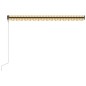 vidaXL Toldo retráctil sensor de viento LED amarillo blanco 400x300 cm vidaXL Toldo retráctil sensor de viento LED amarillo blanco 400x300 cm