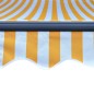 vidaXL Toldo retráctil sensor de viento LED amarillo blanco 400x300 cm vidaXL Toldo retráctil sensor de viento LED amarillo blanco 400x300 cm