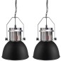 vidaXL Lámpara de techo altura ajustable moderna metal negro 2 uds vidaXL Lámpara de techo altura ajustable moderna metal negro 2 uds