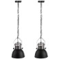 vidaXL Lámpara de techo altura ajustable moderna metal negro 2 uds vidaXL Lámpara de techo altura ajustable moderna metal negro 2 uds