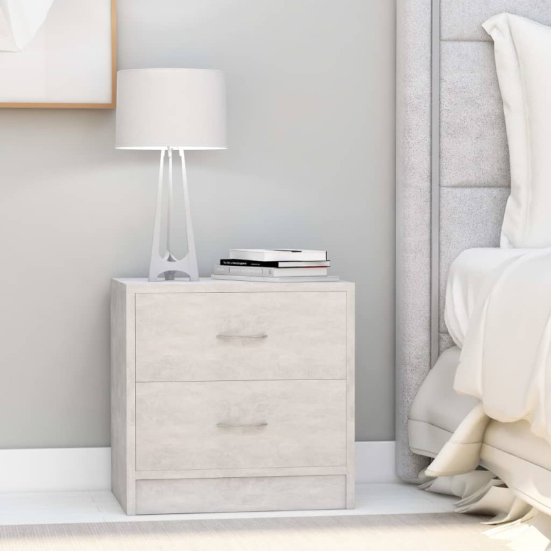 vidaXL Mesita de noche madera contrachapada gris hormigón 40x30x40 cm vidaXL Mesita de noche madera contrachapada gris hormigón 40x30x40 cm