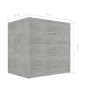 vidaXL Mesita de noche madera contrachapada gris hormigón 40x30x40 cm vidaXL Mesita de noche madera contrachapada gris hormigón 40x30x40 cm