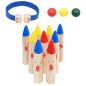 vidaXL Juego de bolos de madera de pino maciza multicolor vidaXL Juego de bolos de madera de pino maciza multicolor