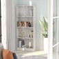 vidaXL Estantería de 4 niveles contrachapada blanco brillo 60x24x142cm vidaXL Estantería de 4 niveles contrachapada blanco brillo 60x24x142cm