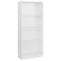 vidaXL Estantería de 4 niveles contrachapada blanco brillo 60x24x142cm vidaXL Estantería de 4 niveles contrachapada blanco brillo 60x24x142cm