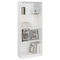 vidaXL Estantería de 4 niveles contrachapada blanco brillo 60x24x142cm vidaXL Estantería de 4 niveles contrachapada blanco brillo 60x24x142cm