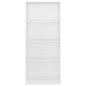 vidaXL Estantería de 4 niveles contrachapada blanco brillo 60x24x142cm vidaXL Estantería de 4 niveles contrachapada blanco brillo 60x24x142cm