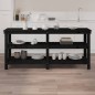 vidaXL Banco de trabajo de madera maciza de pino negro 181x50x80 cm vidaXL Banco de trabajo de madera maciza de pino negro 181x50x80 cm