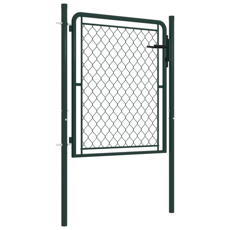 vidaXL Puerta de valla para jardín acero verde 100x75 cm vidaXL Puerta de valla para jardín acero verde 100x75 cm