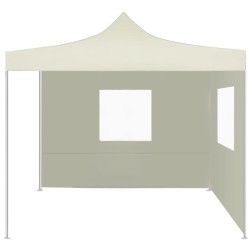 vidaXL Carpa plegable profesional con 2 paredes acero color crema 2x2m