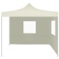 vidaXL Carpa plegable profesional con 2 paredes acero color crema 2x2m vidaXL Carpa plegable profesional con 2 paredes acero color crema 2x2m
