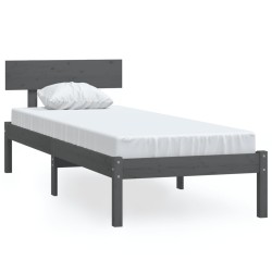 vidaXL Estructura de cama madera maciza de pino individual 90x190 cm