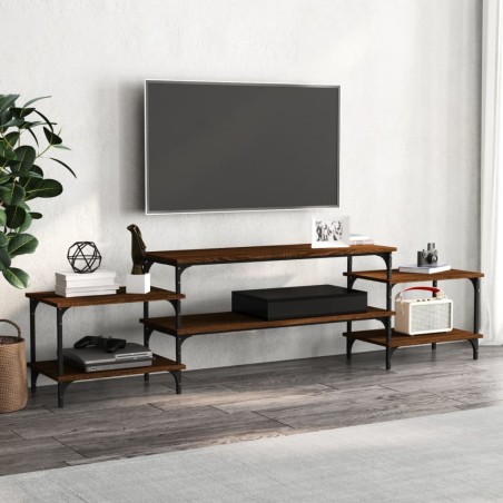 vidaXL Mueble para TV madera contrachapada roble marrón 197x35x52 cm