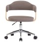 vidaXL Silla de oficina giratoria de madera curvada y tela gris taupe vidaXL Silla de oficina giratoria de madera curvada y tela gris taupe