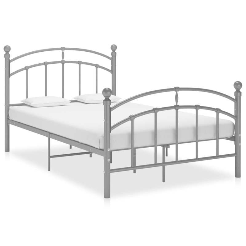 vidaXL Estructura de cama de metal gris 120x200 cm vidaXL Estructura de cama de metal gris 120x200 cm