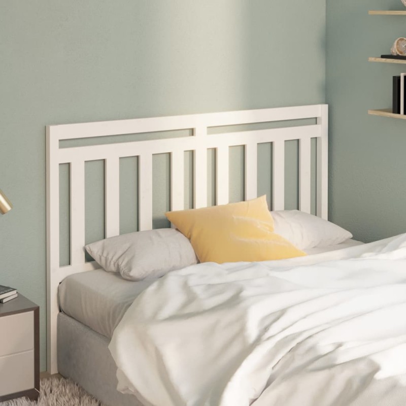 vidaXL Cabecero de cama madera maciza de pino blanco 166x4x100 cm vidaXL Cabecero de cama madera maciza de pino blanco 166x4x100 cm