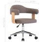 vidaXL Silla de oficina giratoria de madera curvada y tela gris taupe vidaXL Silla de oficina giratoria de madera curvada y tela gris taupe